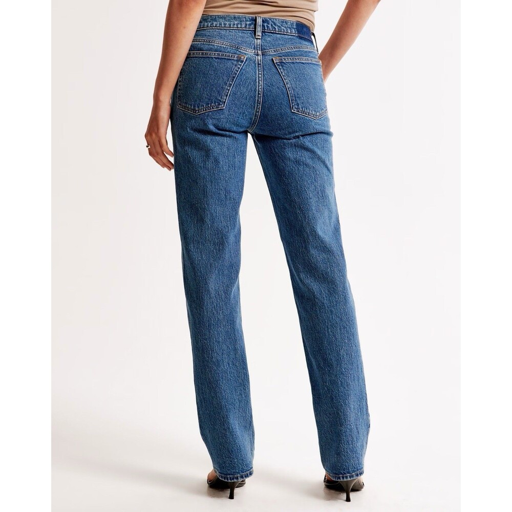 Abercrombie & Fitch Women's Mid-Rise 90’s Straight Leg Jeans Size 28 Short EUC - Picture 5 of 8